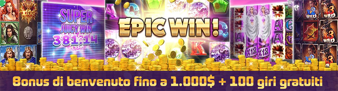 Bonus di benvenudo fino a 1000 euro. 
