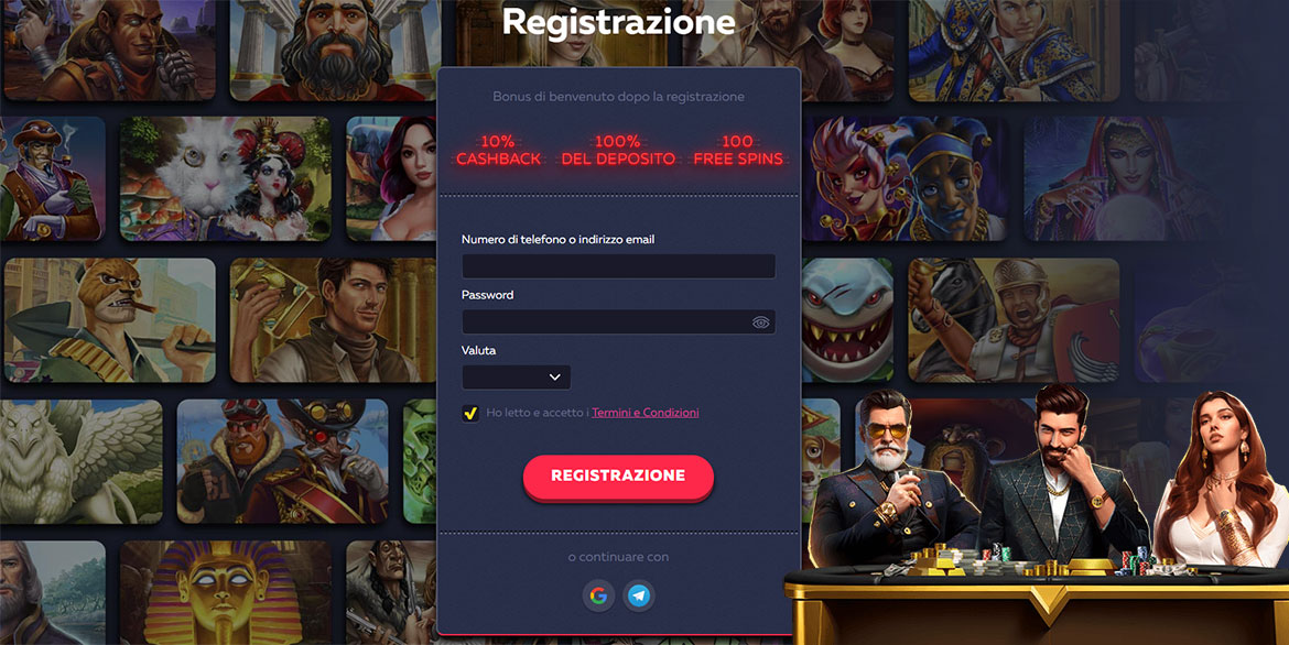 Registrazione Vavada casino. 